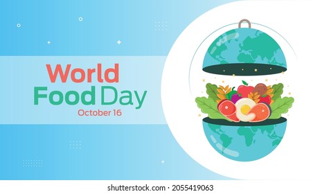 el día mundial de la comida el 16 de octubre folleto de negocios diseño de pancarta modelo horizontal vector, presentación de portada abstracto, póster de publicación moderno y banner-banner.