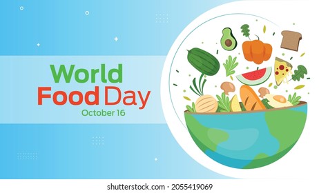 world food day on october 16 business brochure flyer banner design horizontal template vector, cover presentation abstract, modern publication poster and flag-banner.