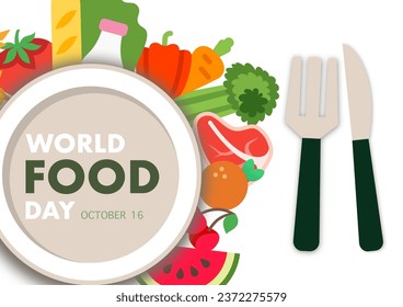 world food day on october 16 business brochure flyer banner design horizontal template vector, cover presentation abstract, modern publication poster and flag-banner.