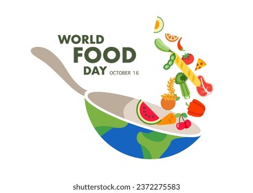 world food day on october 16 business brochure flyer banner design horizontal template vector, cover presentation abstract, modern publication poster and flag-banner.