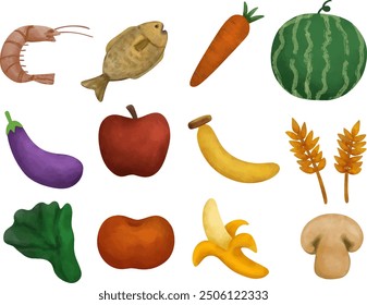 World Food Day on October 16th with meals fruits and vegetable vector illustrations poster design