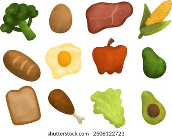 World Food Day on October 16th with meals fruits and vegetable vector illustrations poster design