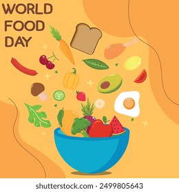 World food day poster in yellowish orange theme 