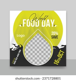 World food day social media poster design template