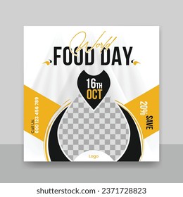 World food day social media poster design template