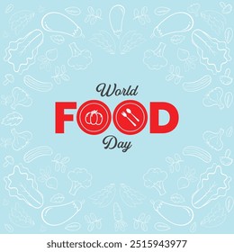 World food day template design for social media with blue background