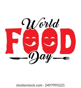 World food day typography lettering vector illustration.