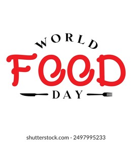 World food day typography lettering vector illustration.