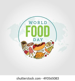 World Food Day Vector Illustration. Suitable for greeting card, poster and banner.