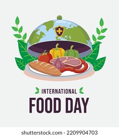 world food day, world vegetable day, vegetable on the world, fresh vegetable, vegan day, illustration vector is suitable for social media, banner, poster, Flyer and related with food, Food day banner 