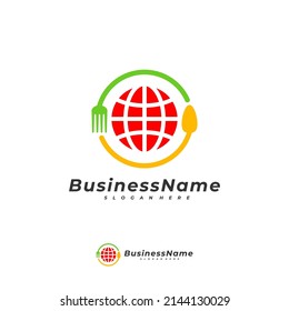 Plantilla vectorial del logotipo de World Food, conceptos de diseño del logotipo de Creative World