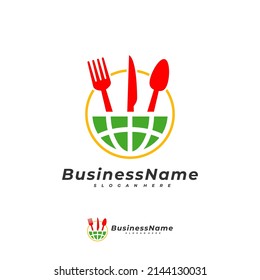 World Food logo vector template, Creative World logo design concepts