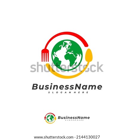 World Food logo vector template, Creative World logo design concepts