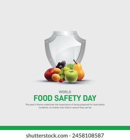 world food safety day. world food safety day 2024 creative concept banner, poster, social media post, background, festoon, brochure, cover page etc. prepare for the unexpected.