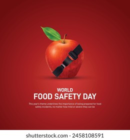 world food safety day. world food safety day 2024 creative concept banner, poster, social media post, background, festoon, brochure, cover page etc. prepare for the unexpected.