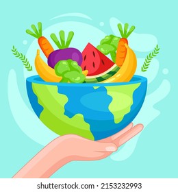 World food safety day background design template for social media post