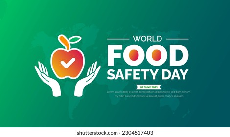 World Food Safety Day background or banner design template. apple vector. vector illustration.