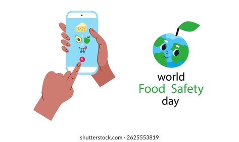World Food Safety Day concept. WFSD celebrated banner. Vector flat cartoon illustration.