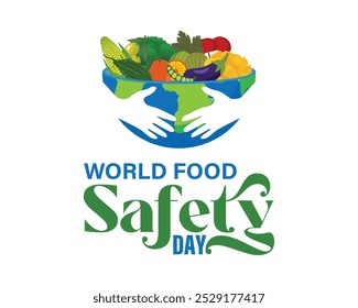 Dia Mundial da Segurança Alimentar. Banner do conceito criativo do Dia Mundial da Segurança Alimentar, cartaz, postagem nas redes sociais. Perfeito para campanhas e materiais que promovem práticas alimentares seguras e conscientização