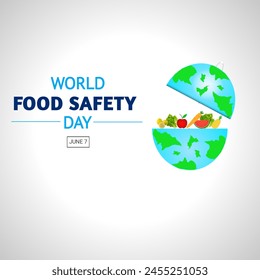 world food safety day June 7 concept   brochure flyer banner design template, cover presentation abstract, publication poster, banner, vector illustration 