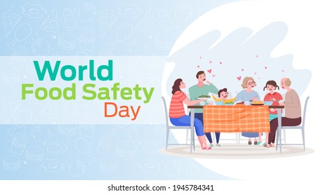 world food safety day on June 7 business brochure flyer banner design horizontal template vector, cover presentation abstract, modern publication poster and flag-banner, layout in rectangle size.