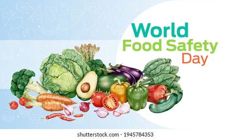 world food safety day on June 7 business brochure flyer banner design horizontal template vector, cover presentation abstract, modern publication poster and flag-banner, layout in rectangle size.