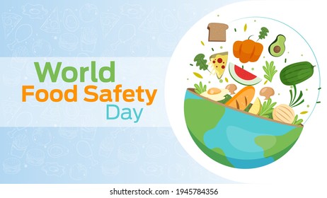 world food safety day on June 7 business brochure flyer banner design horizontal template vector, cover presentation abstract, modern publication poster and flag-banner, layout in rectangle size.