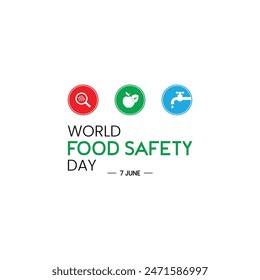 World food safety day on June 7 banner, poster or card vector design. The concept of healthy eating, healthy lifestyle, Fresh natural products.