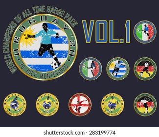 World football champions badge pack, vintage, vol.1