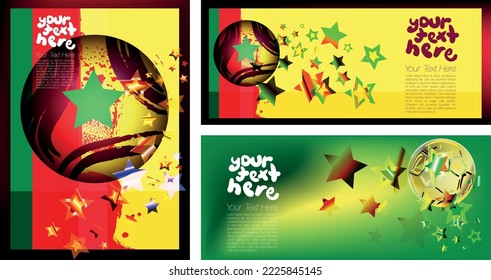 World Football Championship, background with ball and stars