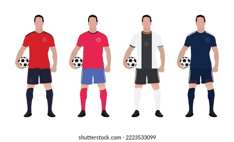 World football championship group E team with their team kit	