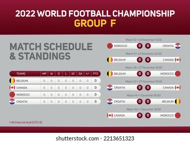 World Football Championship Group F match schedule poster for print web and social media