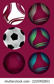 World Football Championship, vector ball set