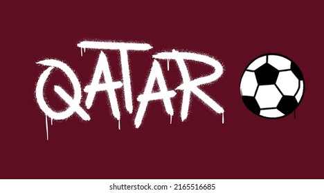 World football cup in Qatar 2022. Urban street graffiti style with splash effects and drops.Vector illustration for printing, backgrounds, covers, posters, stickers