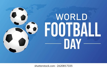 World Football Day Banner with Soccer Ball – Flat Style Vector Poster for Football Events