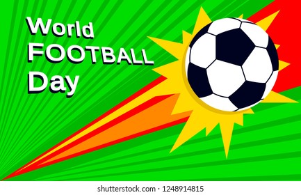 World football day concept banner. Flat illustration of world football day vector concept banner for web design