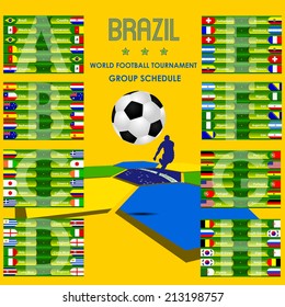 World football tournament schedule Brazil,vector