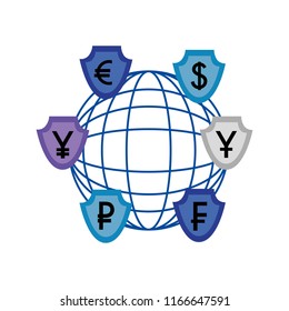 world foreign exchange shield coins economy
