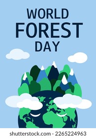 World forest day background. Saving forest concept. Ecology concept. International Day of Forests. March 21. 