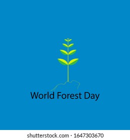 world forest day concept vector. let's start by planting a tree