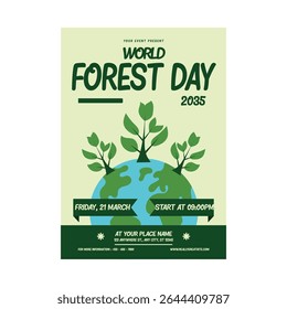 world forest day flyer poster template design