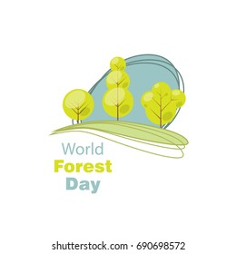 World forest Day poster in flat style. Vector illustration.