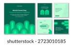 World Forestry Day Flat Cartoon Hand Drawn Social Media Post Background Illustration