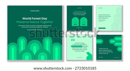 World Forestry Day Flat Cartoon Hand Drawn Social Media Post Background Illustration