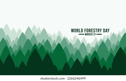 World Forestry Day. March 21. Trees abstract background. Flat design vector. Poster, background, banner, card. Eps 10.