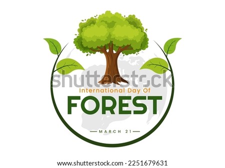 World forestry day on March 21st Illustration to Educate, Love and Protect the Forest in Flat Cartoon Hand Drawn Landing Page Templates