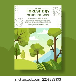 World Forestry Day Vertical Poster Flat Cartoon Hand Drawn Templates Illustration
