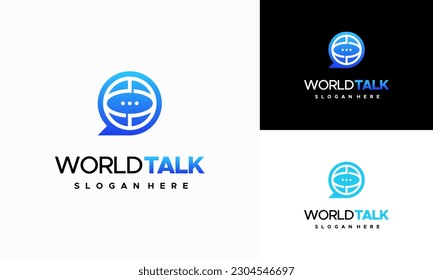 World Forum logo designs concept vector, World Talk logo symbol designs, Discuss symbol