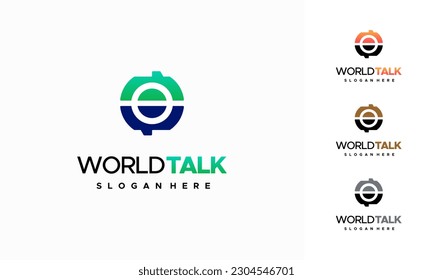 World Forum logo designs concept vector, World Talk logo symbol designs, Discuss symbol