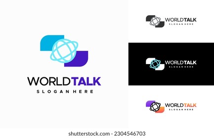World Forum logo designs concept vector, World Talk logo symbol designs, Discuss symbol